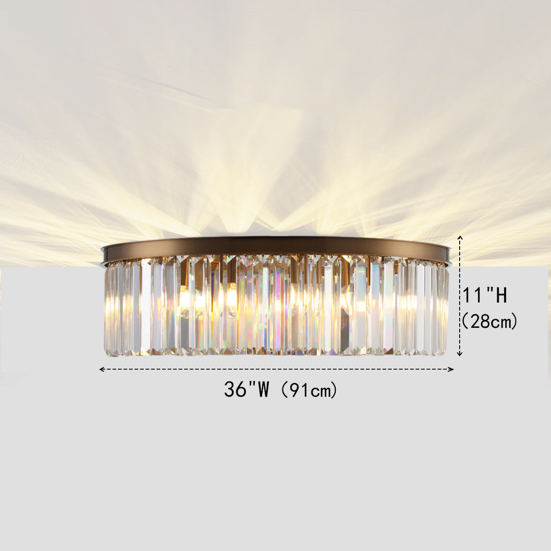 Della 1-Tier Crystal Round Flushmount