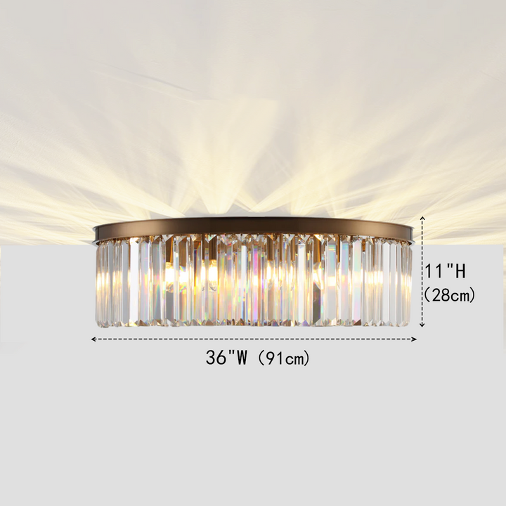 Della 1-Tier Crystal Round Flushmount