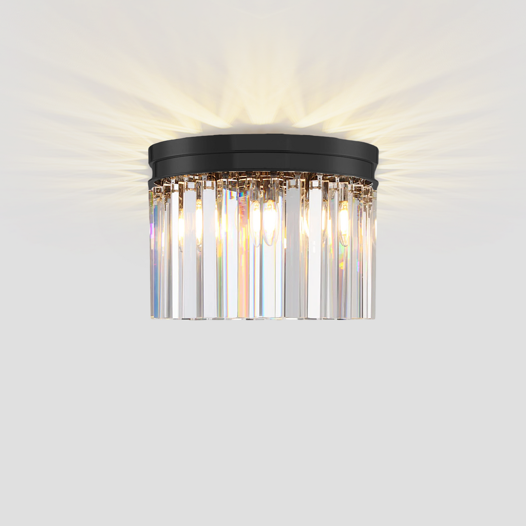 Della 1-Tier Crystal Round Flushmount