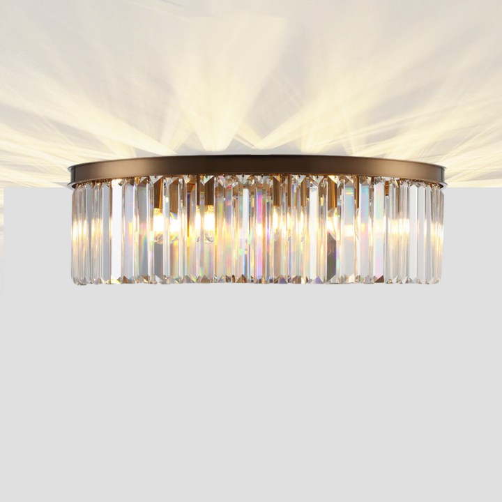 Della 1-Tier Crystal Round Flushmount