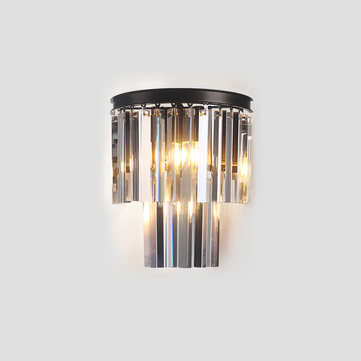 Della 2-Tier Crystal Semi-Round Sconce
