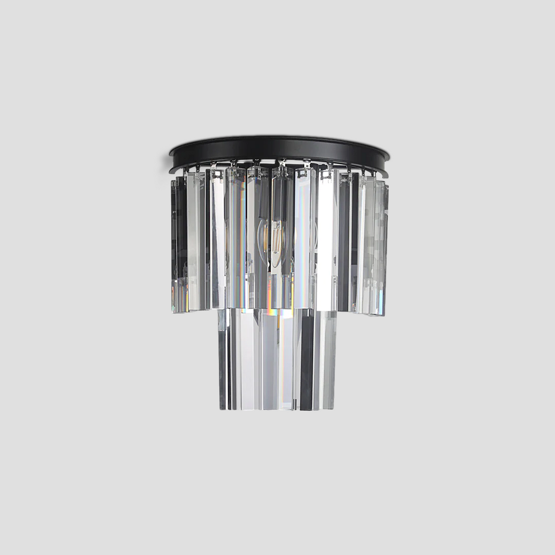 Della 2-Tier Crystal Semi-Round Sconce