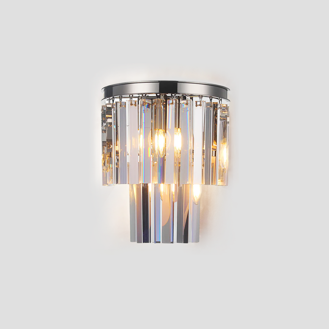 Della 2-Tier Crystal Semi-Round Sconce