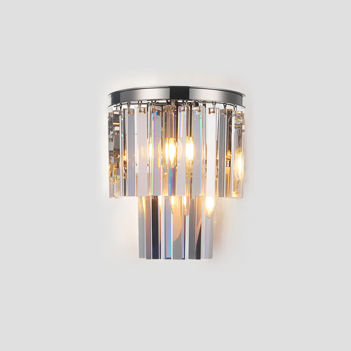 Della 2-Tier Crystal Semi-Round Sconce