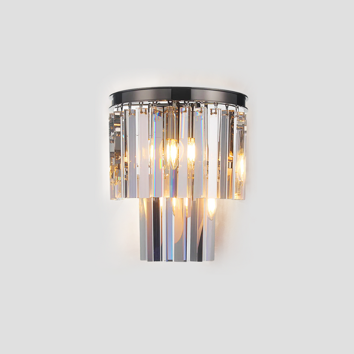 Della 2-Tier Crystal Semi-Round Sconce