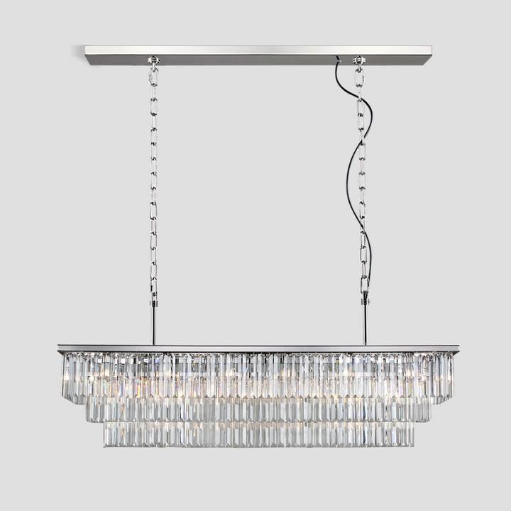 Della 3-Tier Crystal Rectangular Chandelier