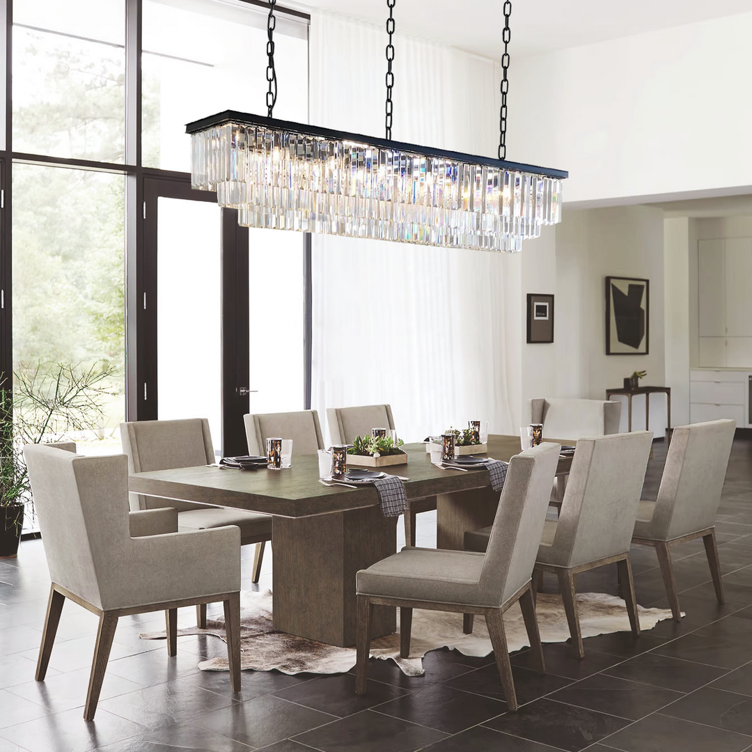 Della 3-Tier Crystal Rectangular Chandelier