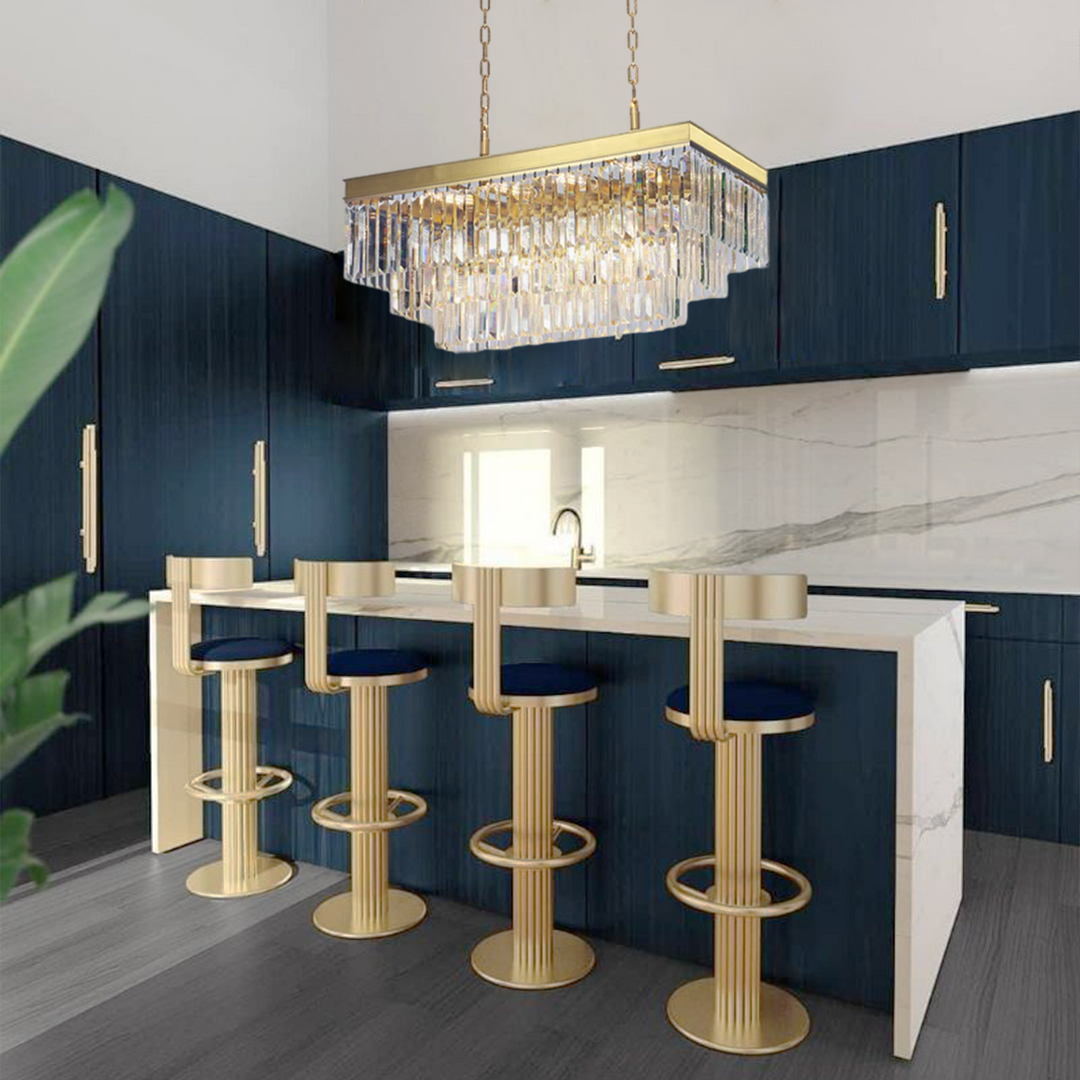 Della 3-Tier Crystal Rectangular Chandelier