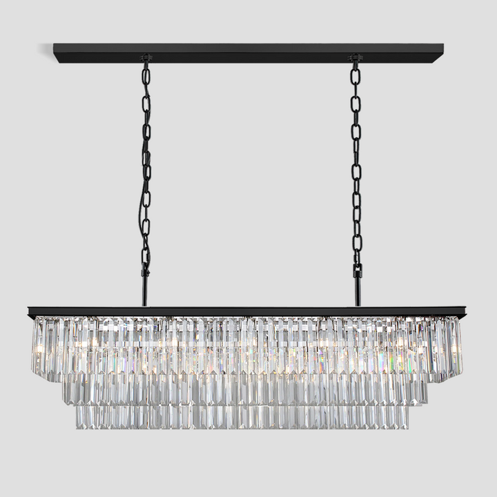 Della 3-Tier Crystal Rectangular Chandelier