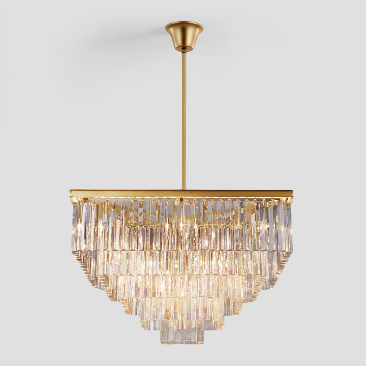 Della 5-Tier Crystal Square Chandelier