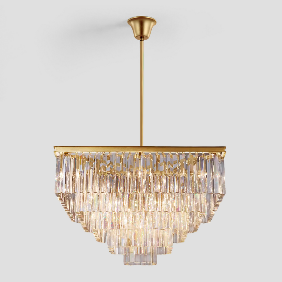 Della 5-Tier Crystal Square Chandelier
