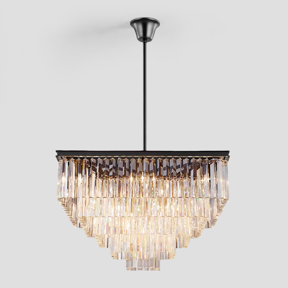 Della 5-Tier Crystal Square Chandelier