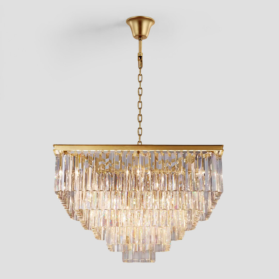 Della 5-Tier Crystal Square Chandelier