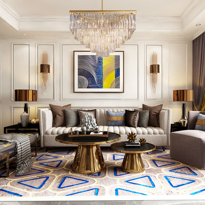 Della 5-Tier Crystal Square Chandelier