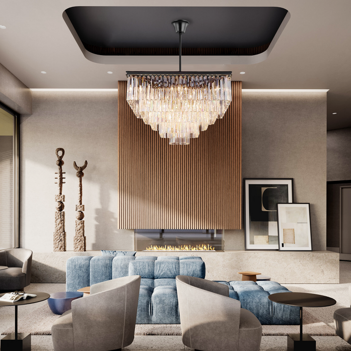 Della 5-Tier Crystal Square Chandelier