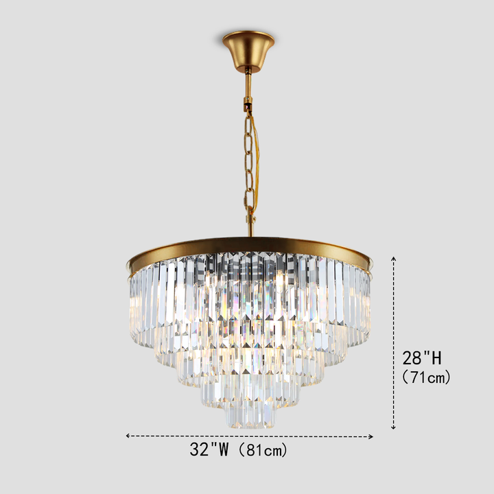 Della  Multi-Tier Clear/Smoke Crystal Round Chandelier