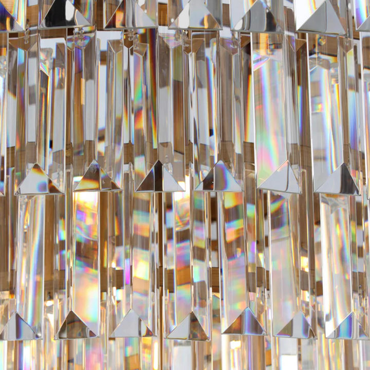 Della  Multi-Tier Clear/Smoke Crystal Round Chandelier