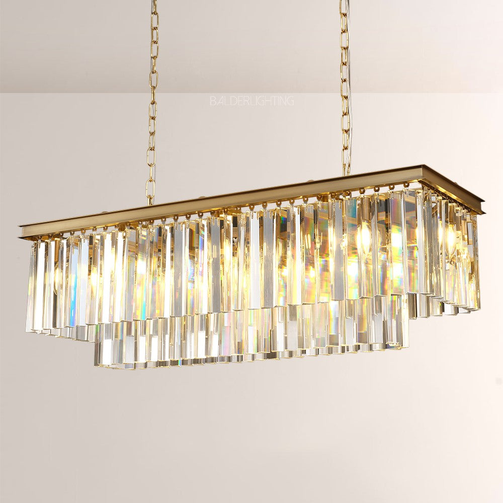 Della Rectangular Dining Room Chandelier 40"