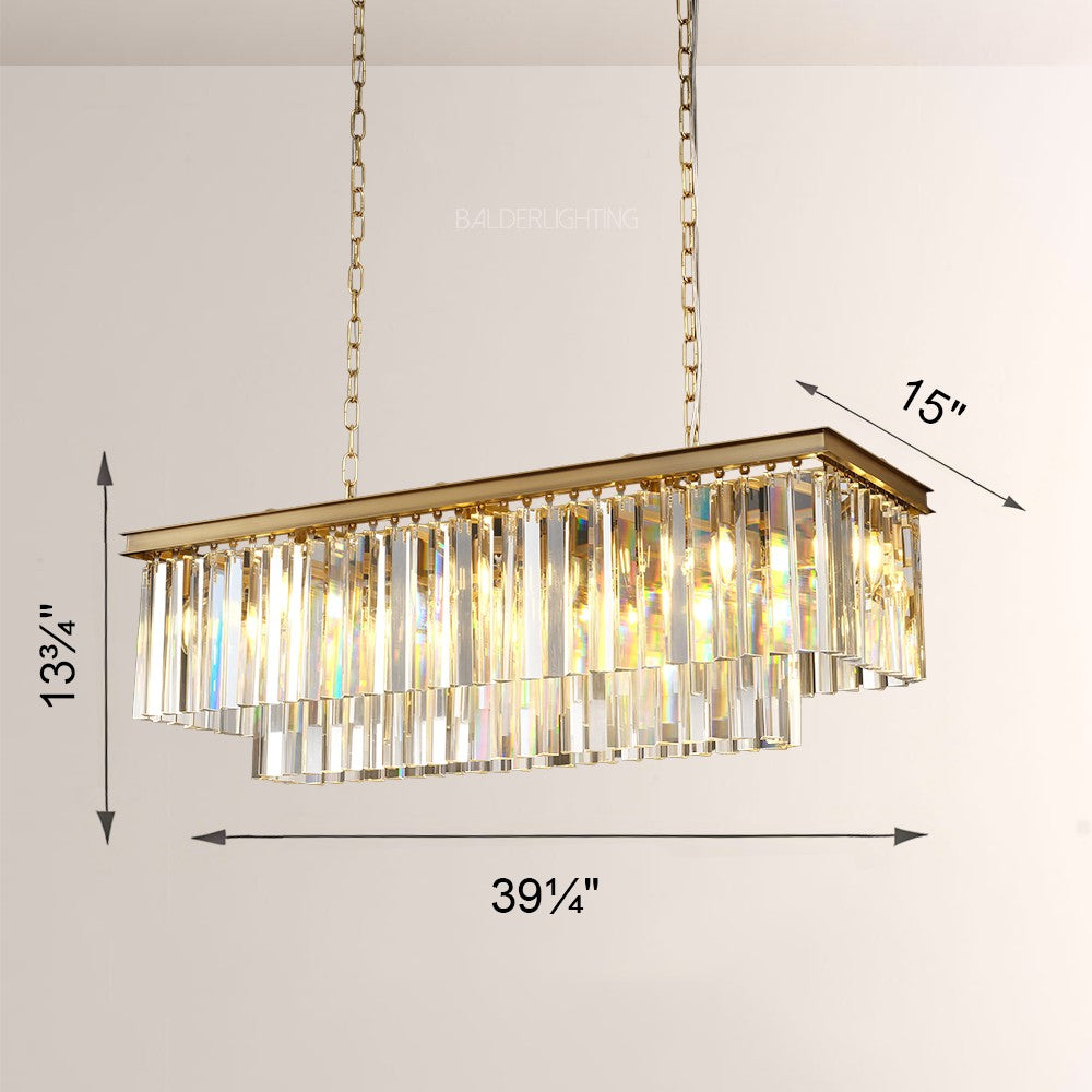 Della Rectangular Dining Room Chandelier 40"