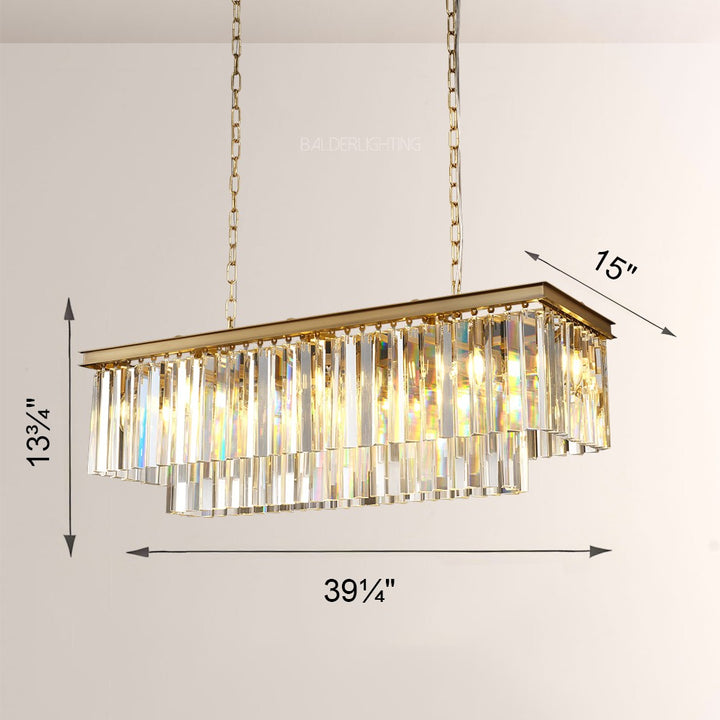 Della Rectangular Dining Room Chandelier 40"