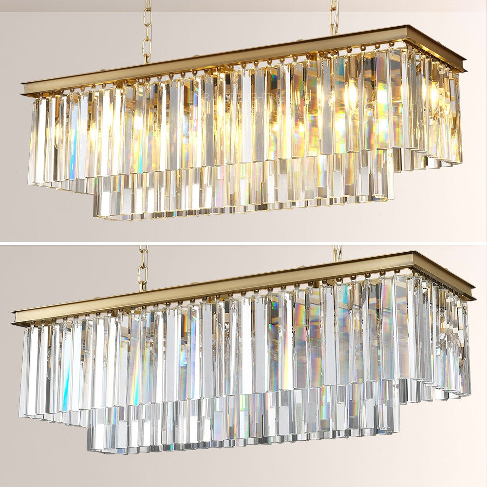 Della Rectangular Dining Room Chandelier 40"