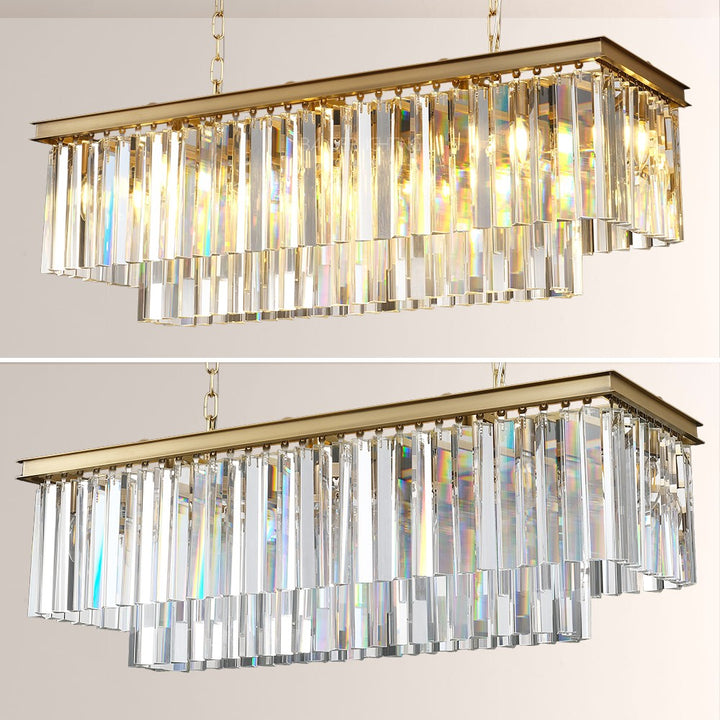 Della Rectangular Dining Room Chandelier 40"