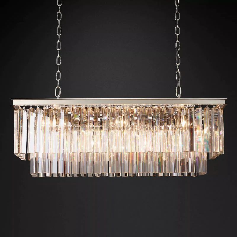 Della Rectangular Dining Room Chandelier 40"