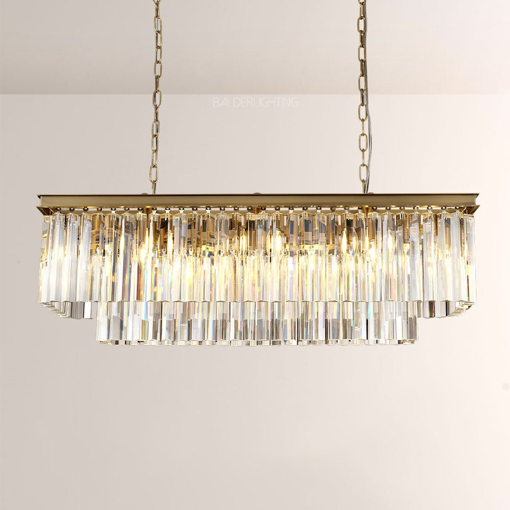 Della Rectangular Dining Room Chandelier 40"