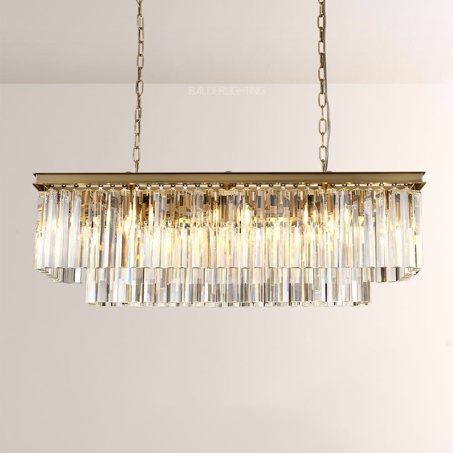Della Rectangular Dining Room Chandelier 40"