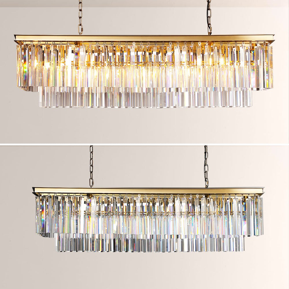 Della Rectangular Dining Room Chandelier 49"