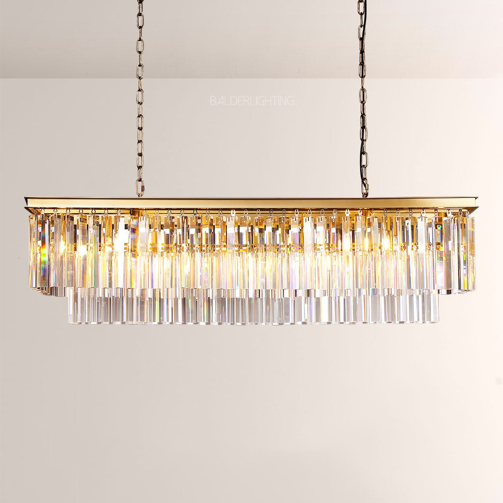 Della Rectangular Dining Room Chandelier 49"