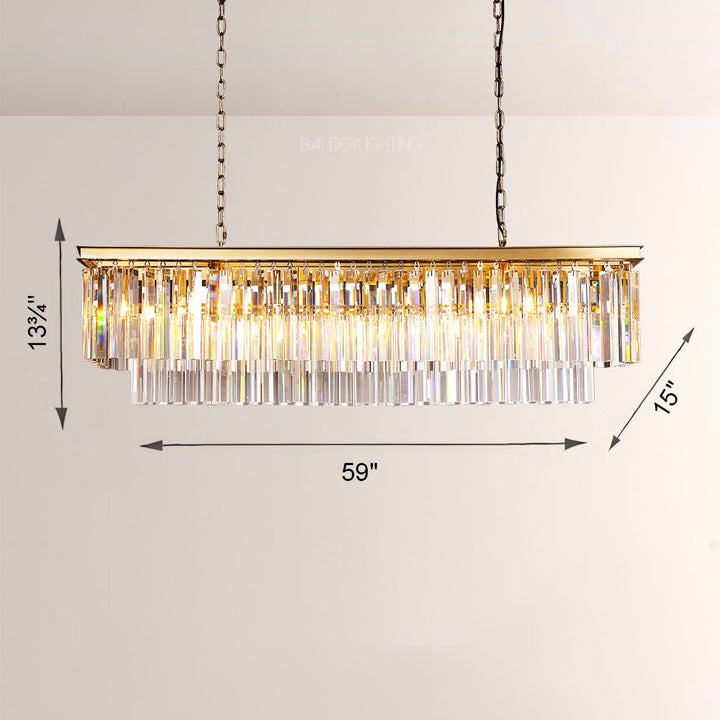 Della Rectangular Dining Room Chandelier 49"