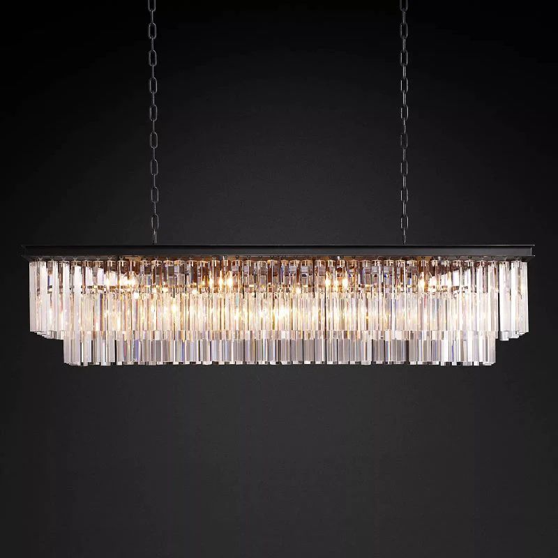 Della Rectangular Dining Room Chandelier 59"