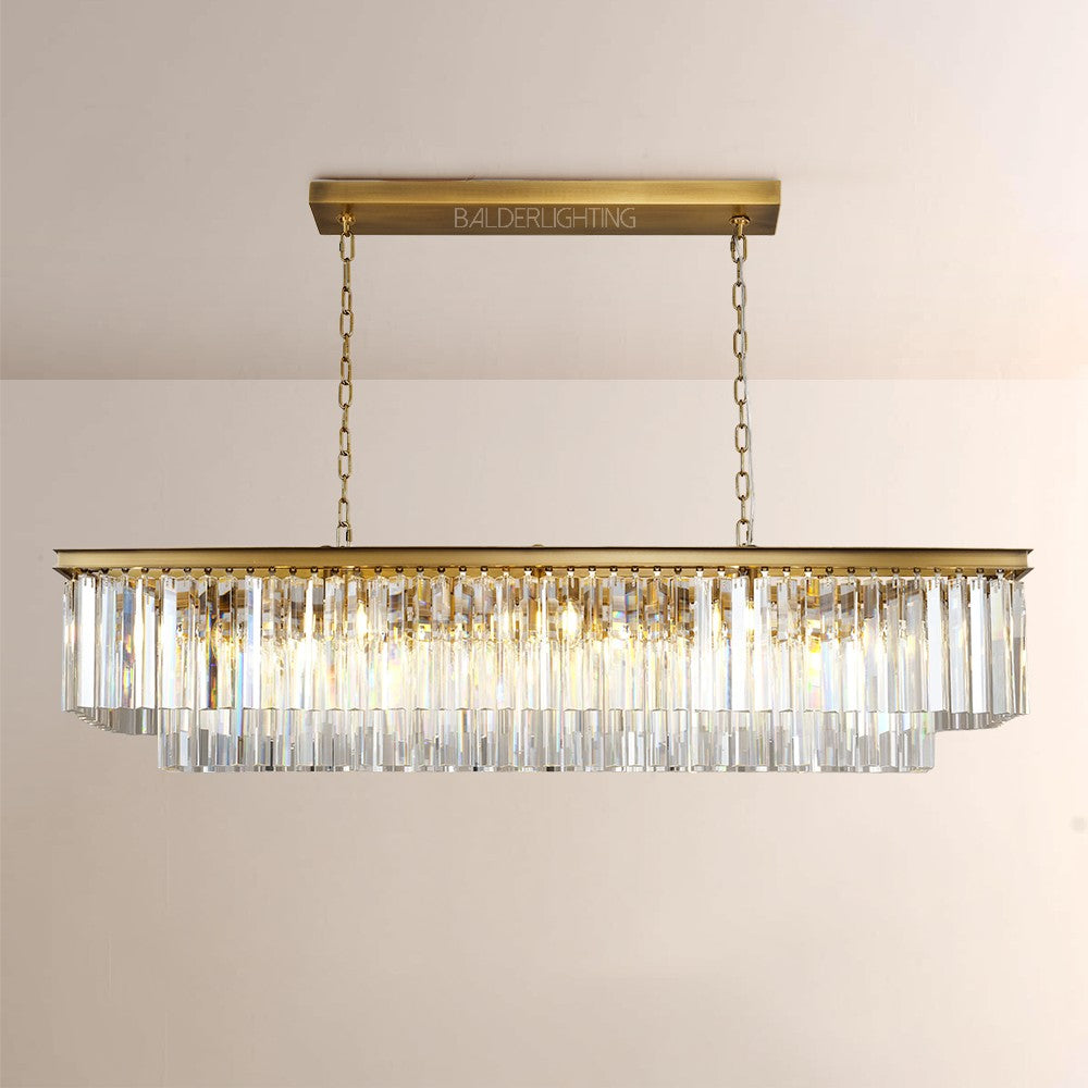 Della Rectangular Dining Room Chandelier 72"