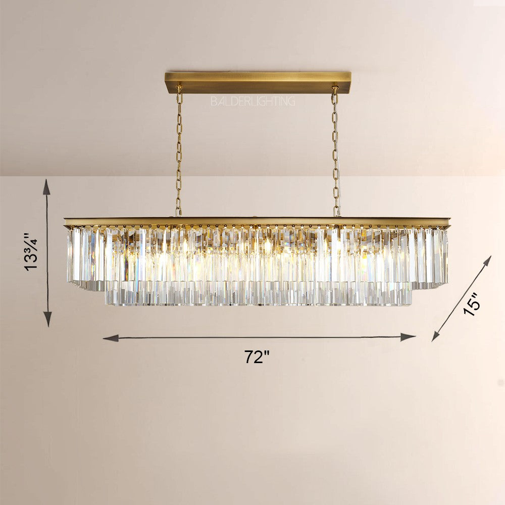 Della Rectangular Dining Room Chandelier 72"