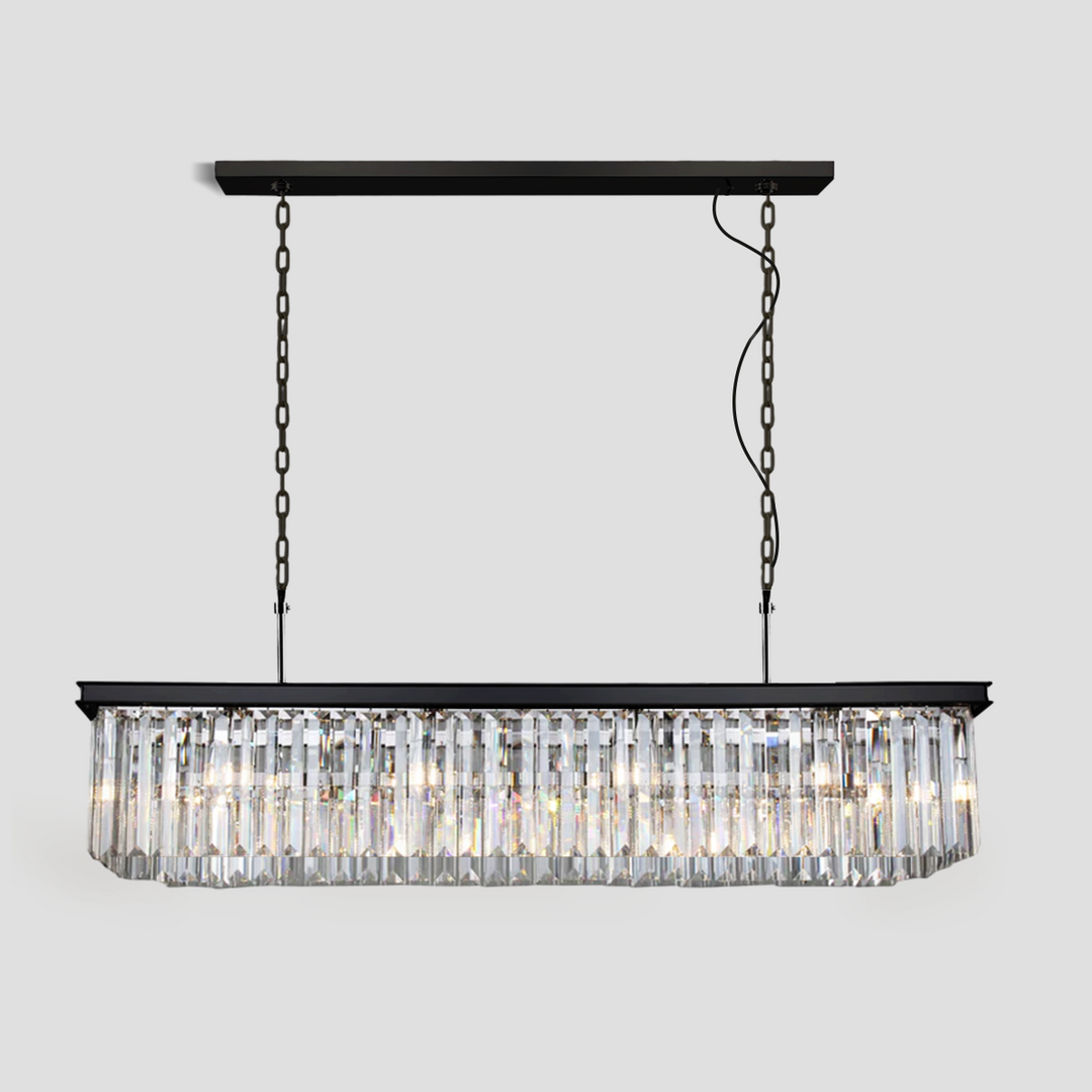 Della Single-Tier Rectangular Crystal Rod Chandelier