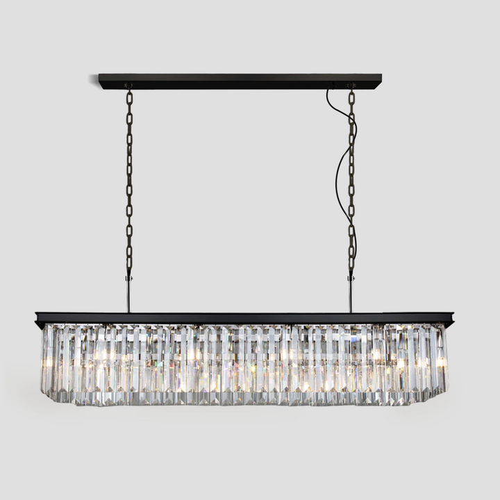 Della Single-Tier Rectangular Crystal Rod Chandelier