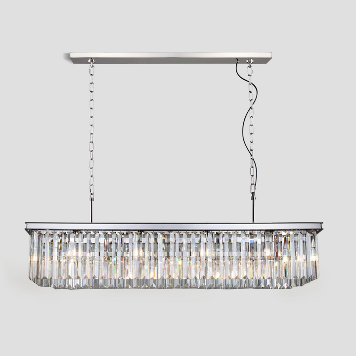 Della Single-Tier Rectangular Crystal Rod Chandelier