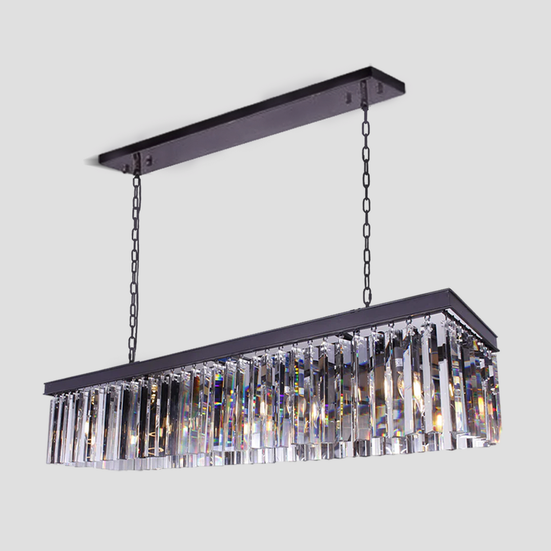 Della Single-Tier Rectangular Crystal Rod Chandelier