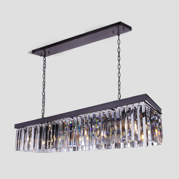 Della Single-Tier Rectangular Crystal Rod Chandelier