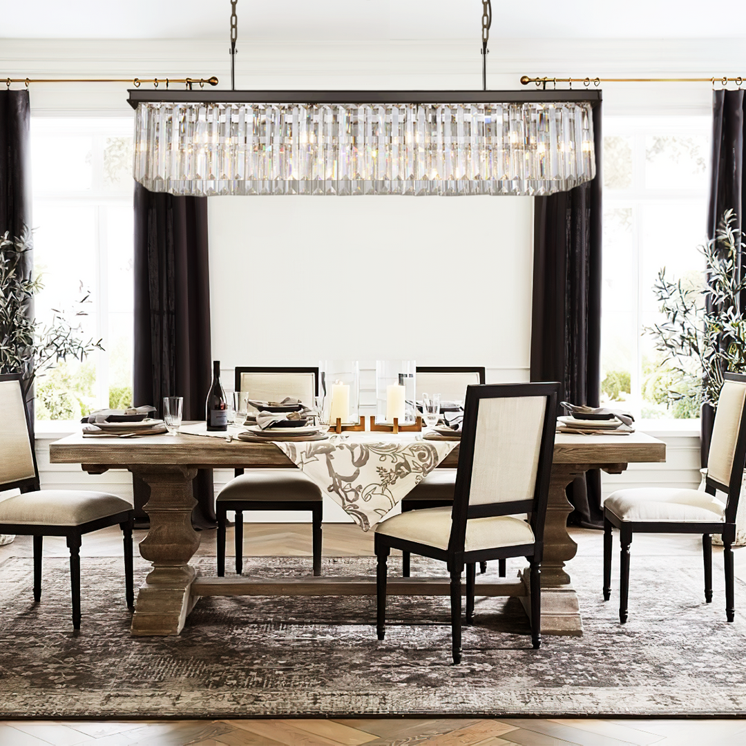 Della Single-Tier Rectangular Crystal Rod Chandelier