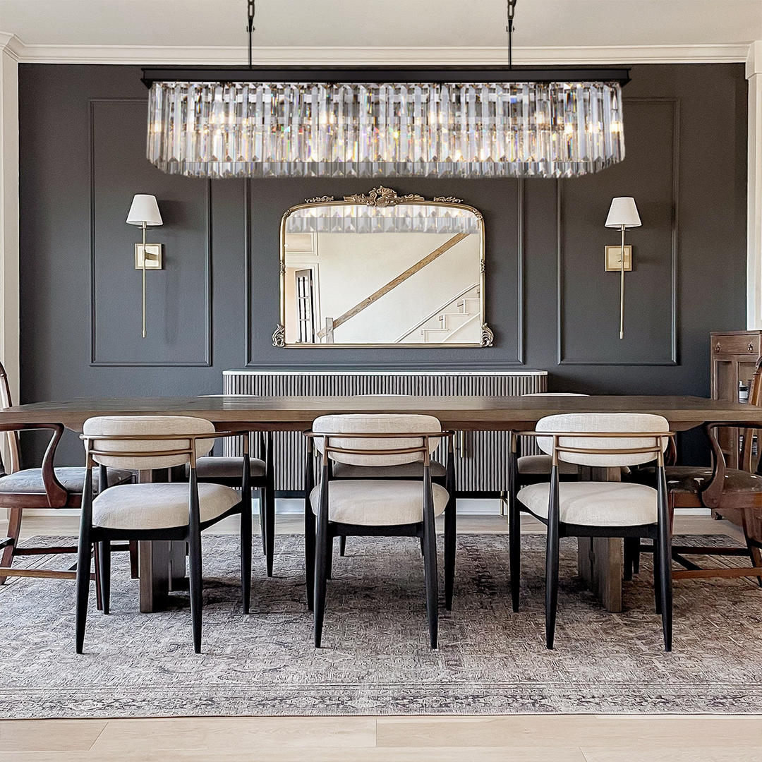 Della Single-Tier Rectangular Crystal Rod Chandelier