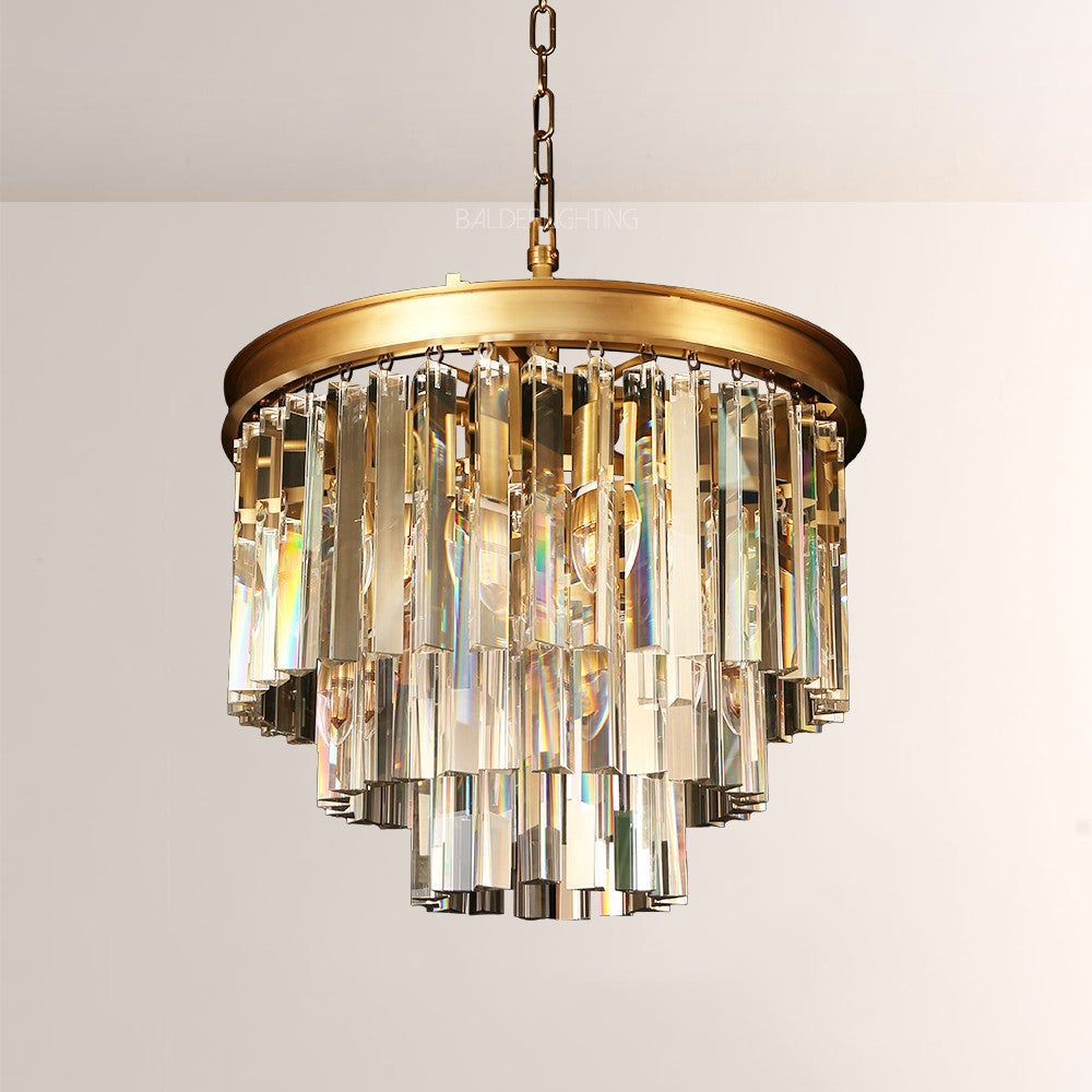 Della Multi-layer Crystal Round Chandelier 20"