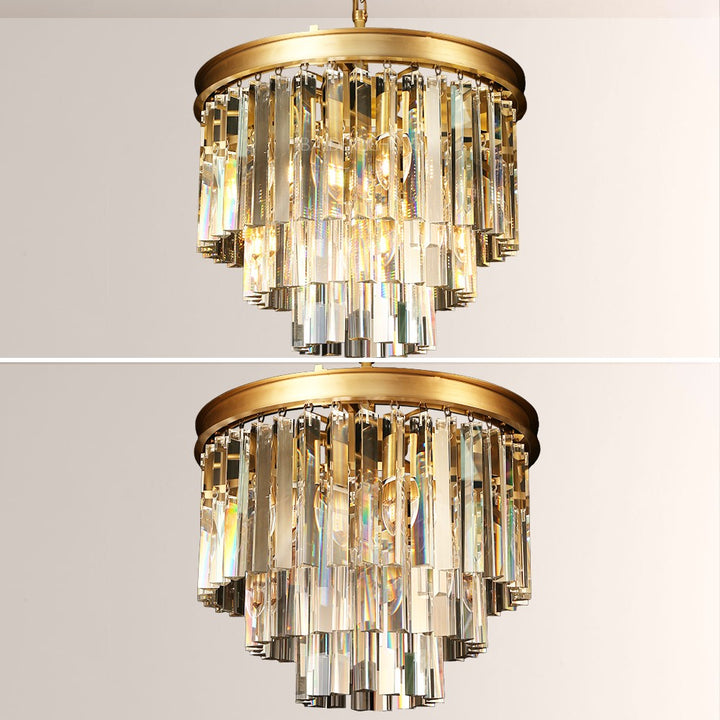 Della Multi-layer Crystal Round Chandelier 20"