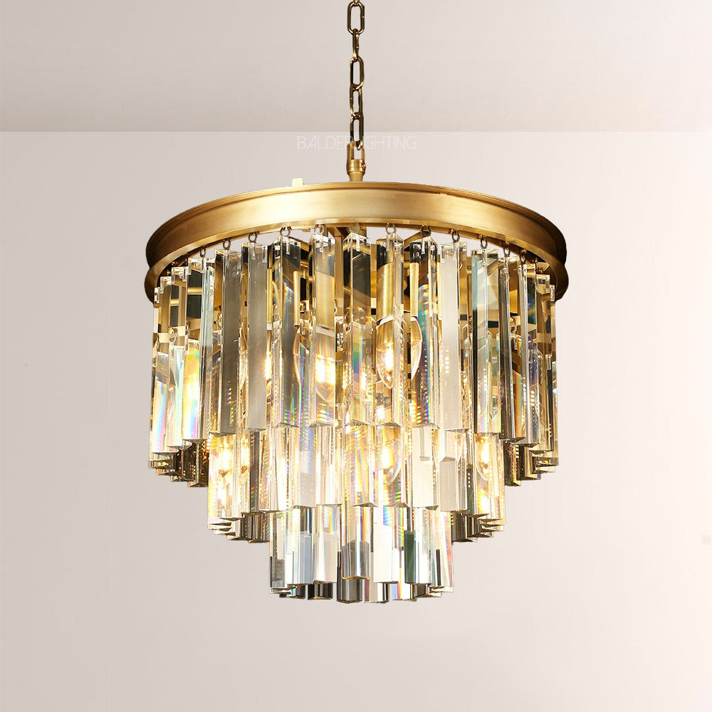 Della Multi-layer Crystal Round Chandelier 20"