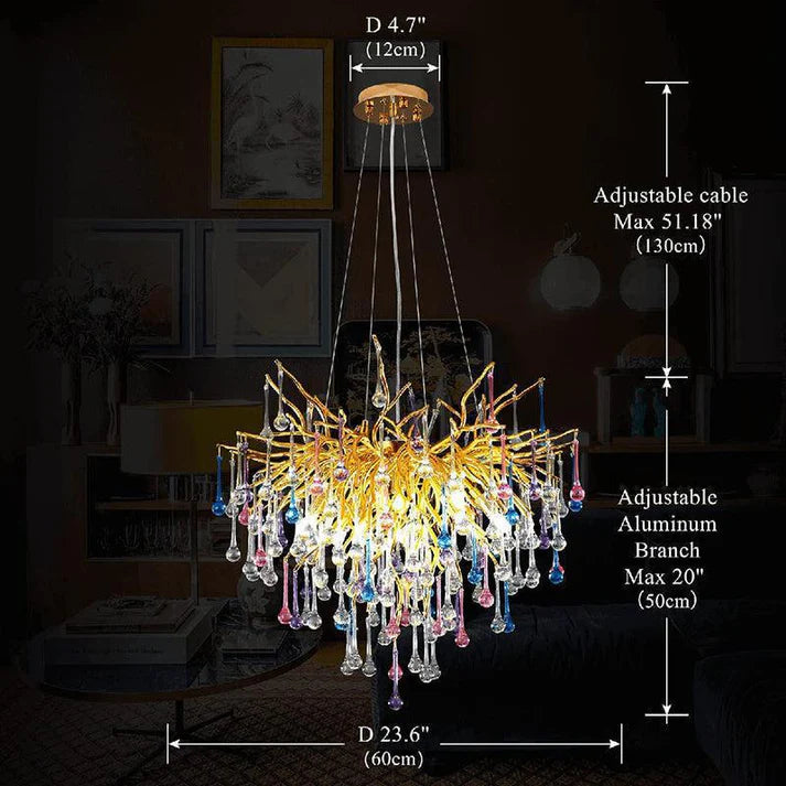 Doris Crystal Branch Chandelier 23.5"D
