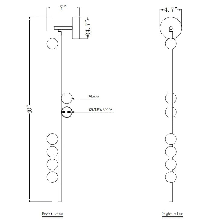 Drop System Wall Sconce 7 Bulbs