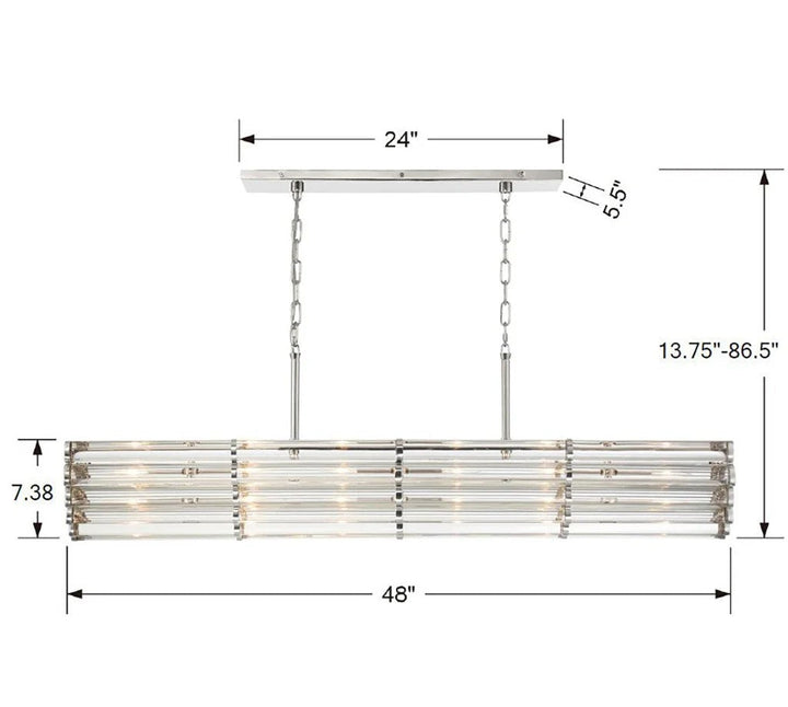 Elimote Linear Chandelier 48''W