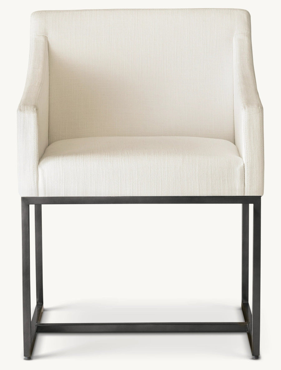 Emery Slope Arm Fabric Dining Armchair