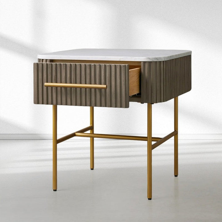 Fanny End Table with Drawer